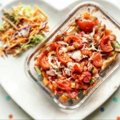 A picture of Tomato pasta bake.