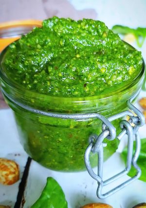 Une photo de Pesto pistaches aux épinards