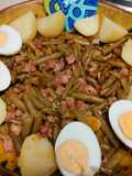 Judías verdes con huevo duro y jamón