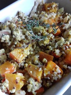 Une photo de Gratin de potimarron, quinoa et truite fumée