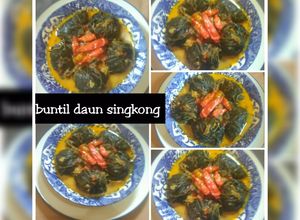 Foto resep Buntil daun singkong isi teri+kelapa parut 😋