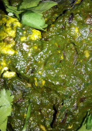 A picture of Palak paneer.
