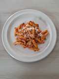 Creamy Tomato Penne with Pork and Basil