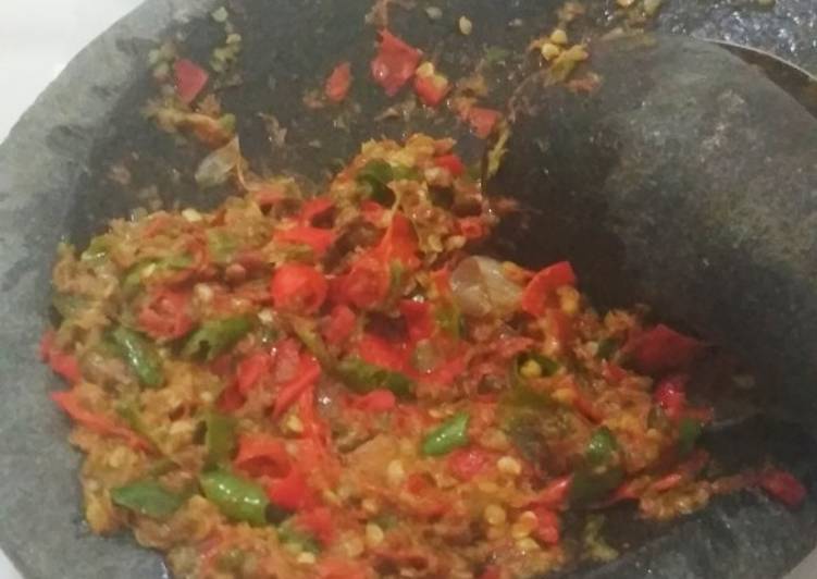 Resep Sambal terasi uleg kasar, Enak