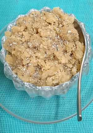 A picture of Gehun Na Lot No Shiro (Gujarati sweet for lunch).