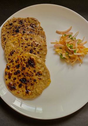 A picture of Sattu Cucumber Kulcha - Fasting or Vrat food for Breakfast.