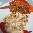 Pavo con quinoa y verduras