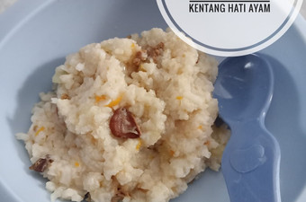 Cara Buat MPASI 9-11M Nasi tim sambel goreng kentang hati ayam Irit Anti Gagal