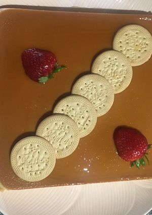 Una foto de Flan 🍮 de galletas marias