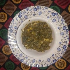 A picture of Palak paneer.