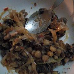 A picture of Githeri and cabbage# 4 weeks challenge.