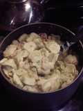 Chicken Tortellini with Shrimp in Avocado Alfredo Cream Sauce