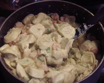 Ultimate Making Recipe Chicken Tortellini with Shrimp in Avocado Alfredo Cream Sauce Practical Delicious