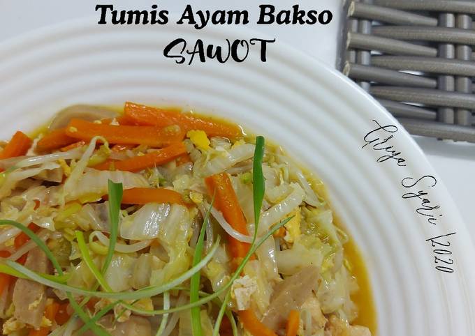 Resep Tumis Ayam Bakso SaWoT Sawi Putih Wortel  Toge  oleh 