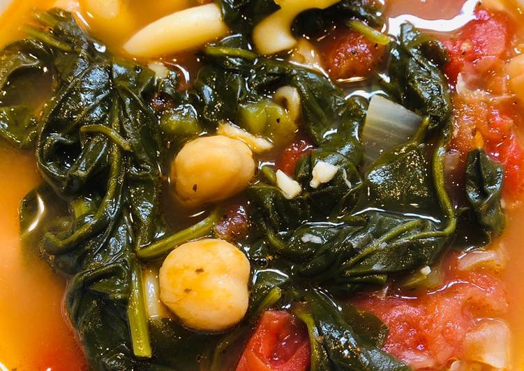 Get Breakfast of Easy Spinach ~ Garbanzo Soup 🥣