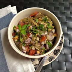 A picture of Batinjan Rahib - Roasted Eggplant Salad - Lebanese Style).
