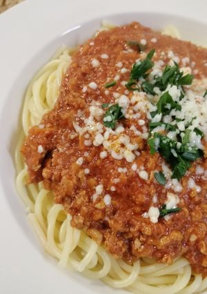 Zdjęcie przepisu Spaghetti bolognese.