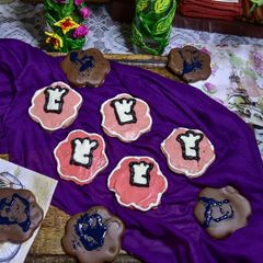 A picture of Eggless Choco Cookpad logo Cookies. #cookpadturns3.