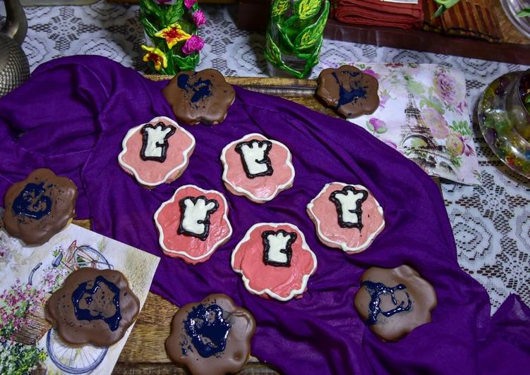 Eggless Choco Cookpad logo Cookies. #cookpadturns3