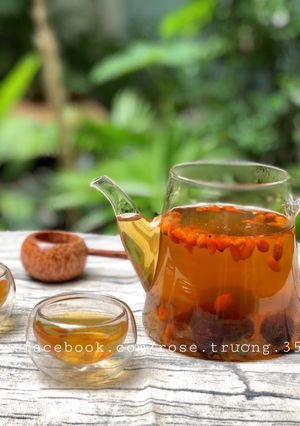Hình của món Trà Kỷ Tử Táo Đỏ Hoa Cúc.