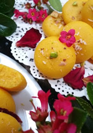 A picture of Kesar peda.
