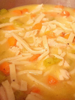 A picture of Dave's Chicken Noodle Soup.
