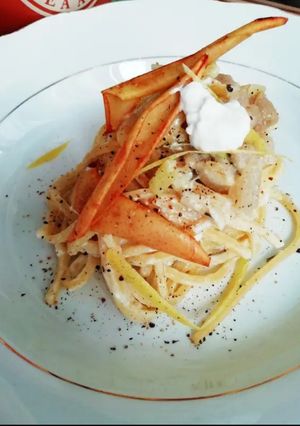 Foto di Spaghetti alla chitarra con pere e gorgonzola