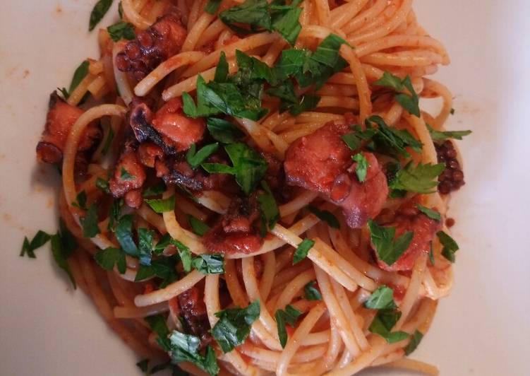 Steps to Make Super Quick Homemade Spaghetti al polpo octopus spaghetti