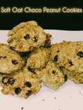 Soft Oat Choco Peanut Cookies