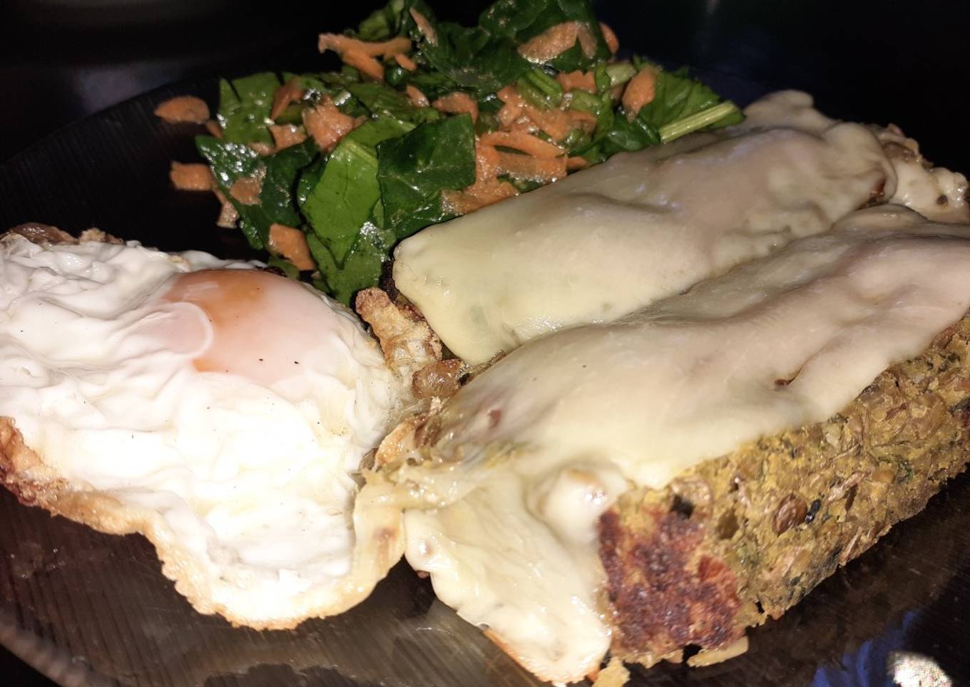 Rodajas de lenteja y espinaca