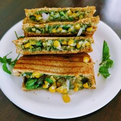 A picture of Corn cheese sandwich.