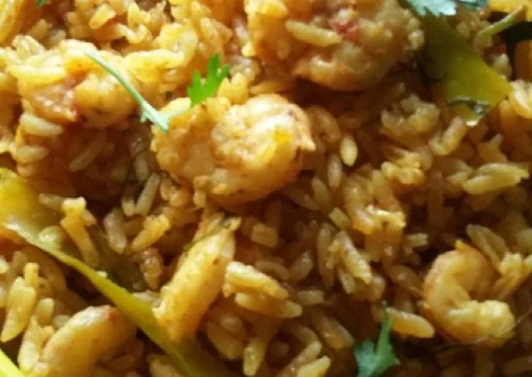 Recipe of Super Quick Homemade Prawns Pulav(kolambi Bhat)