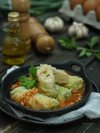 Langkah Mudah untuk Menyiapkan Resep Sawi Gulung isi Ayam yang Menggugah Selera Anti Ribet, Uenak Banget