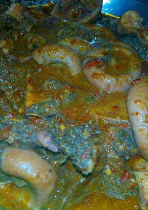 A picture of Offals pepper soup.