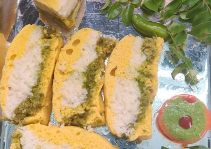 Steps to Prepare Quick Sandwich dhokla cake