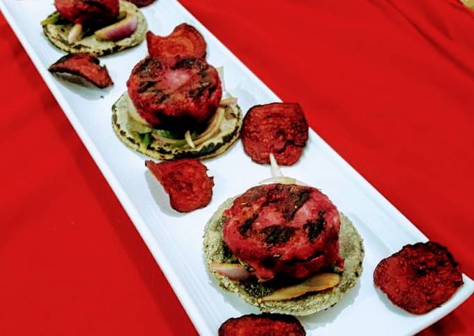 Recipe of Jamie Oliver Beetroot canapés on bajra roti