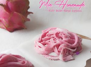 Foto resep 327. Mie Homemade Kulit Buah Naga Eggless