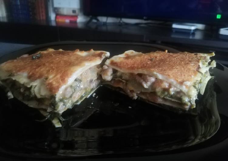 Lasaña de carne picada y espinacas 🥩🥬