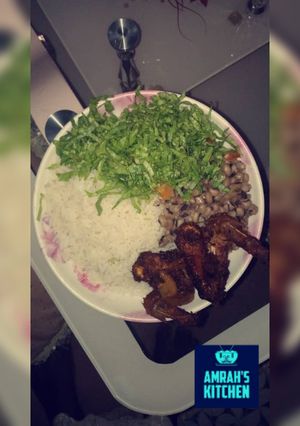 A picture of Rice and beans.