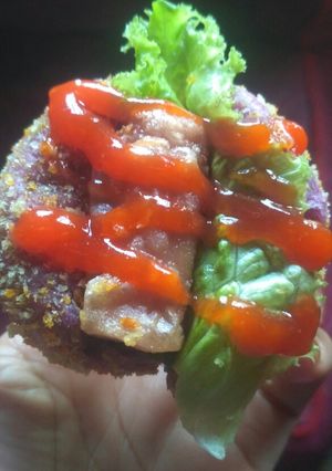 Foto resep Donat sosis ubi ungu