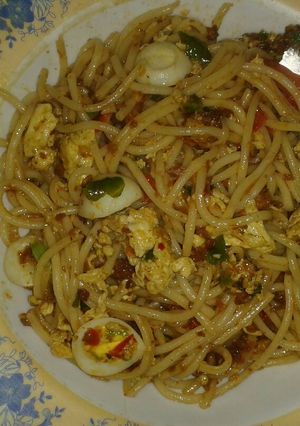 Foto resep Spagetti telur puyuh