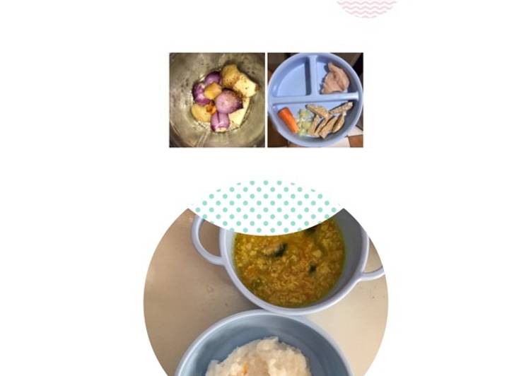 Cara Gampang Menyiapkan Menu MPASI Day 104 - Nasi Tim Soto Ayam, Bisa Manjain Lidah