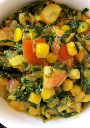 A picture of Spinach corn.