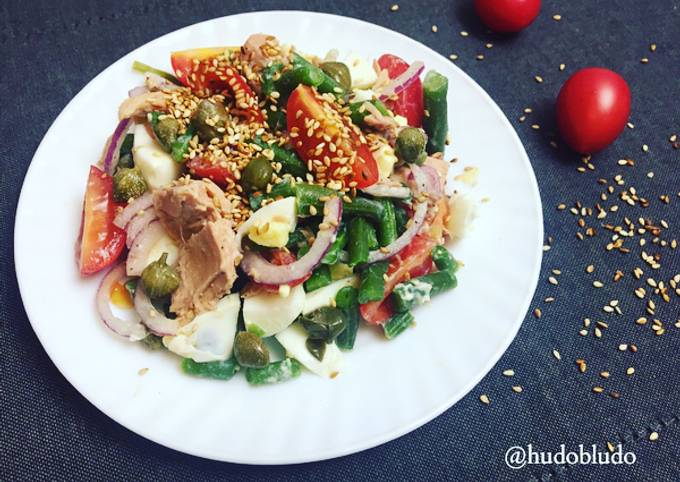 Салат из стручковой фасоли с тунцом #кулинарныймарафон