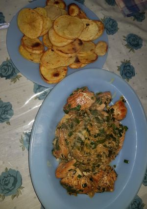Una foto de Pollo al verdeo