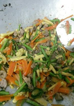 Foto resep Tumis sayur dengan ati ampla