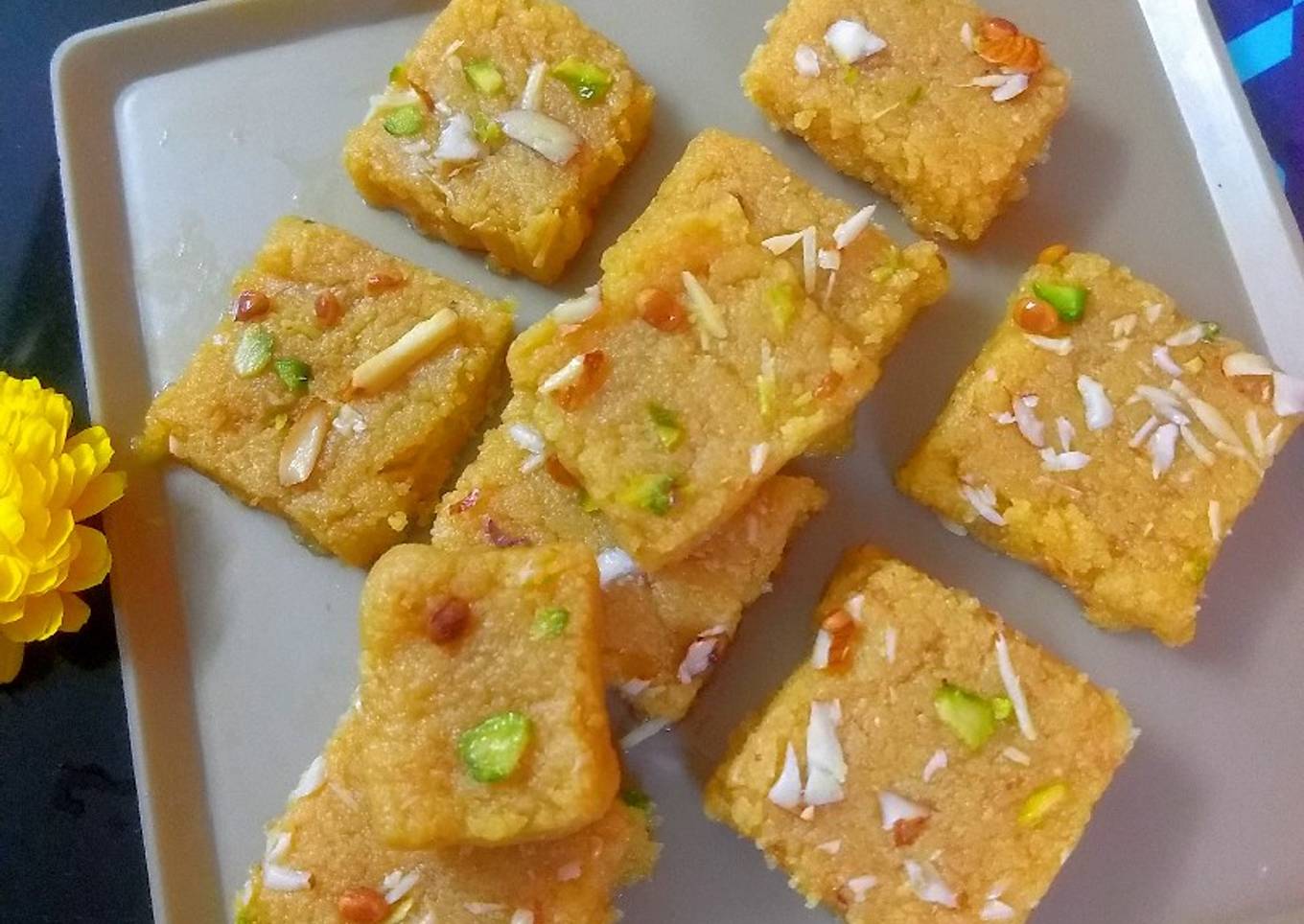 Burfi(coconut, besan)
