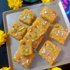 Burfi(coconut, besan) A picture of Burfi(coconut, besan).