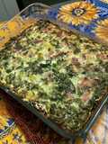 Flan aux fanes de carottes, oignons nouveaux, jambon et saint Moret