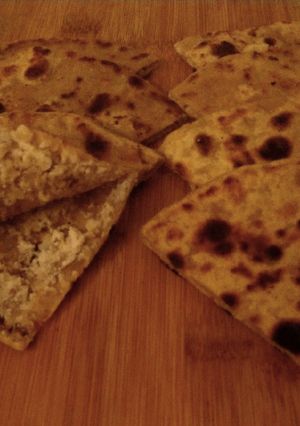 A picture of Peanut paneer stuffed Paratha.